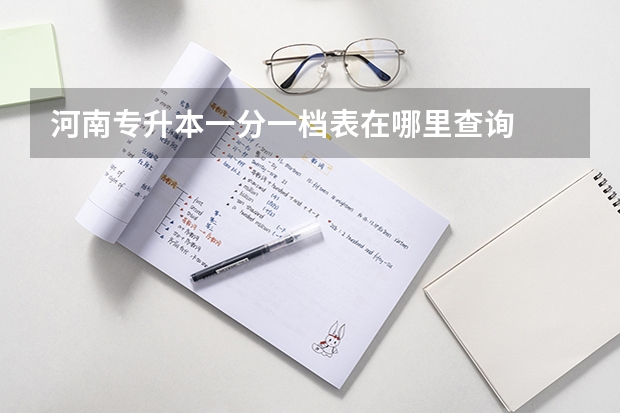 河南专升本一分一档表在哪里查询