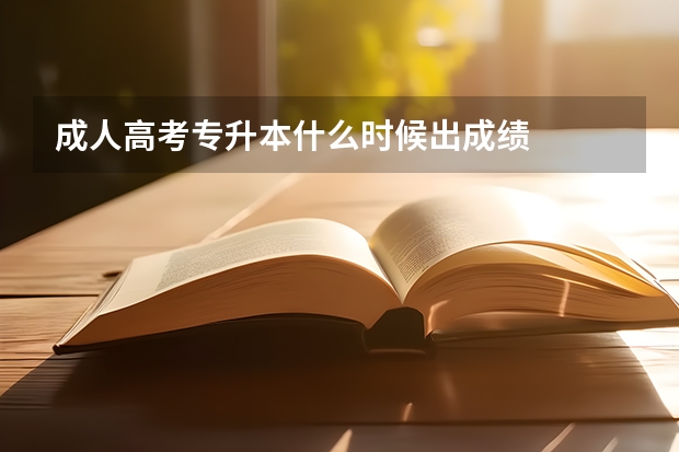 成人高考专升本什么时候出成绩