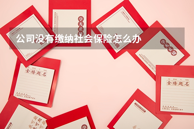 公司没有缴纳社会保险怎么办