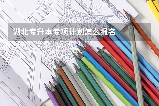 湖北专升本专项计划怎么报名