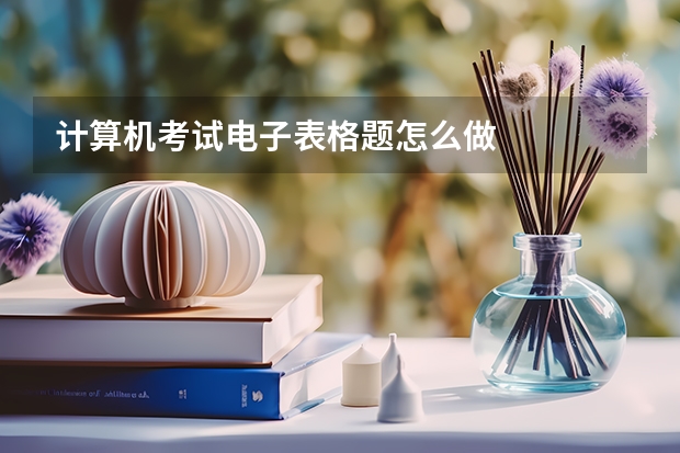 计算机考试电子表格题怎么做